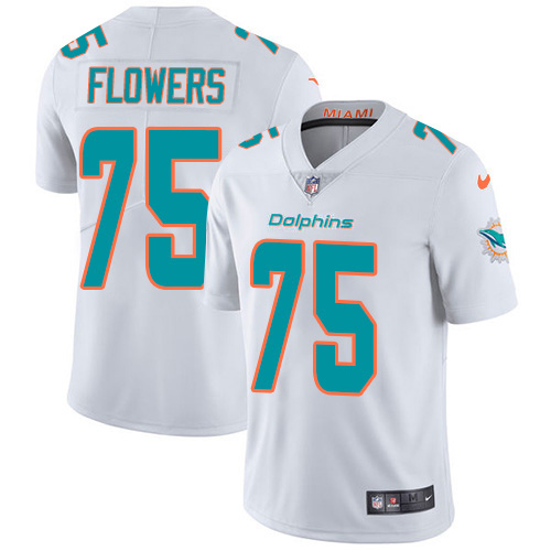 Miami Dolphins #75 Ereck Flowers White Men Stitched NFL Vapor Untouchable Limited Jersey->miami dolphins->NFL Jersey